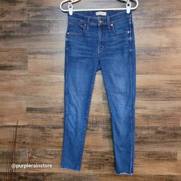 Madewell Jeans 27 Skinny 9" High Rise Paloma Wash J6515 Raw Hem Tummy Control - Picture 1 of 13